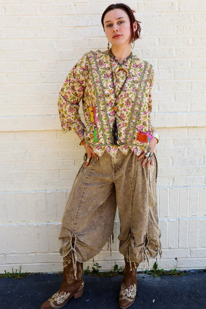 On the Run Cinched Capri Pants in Brown