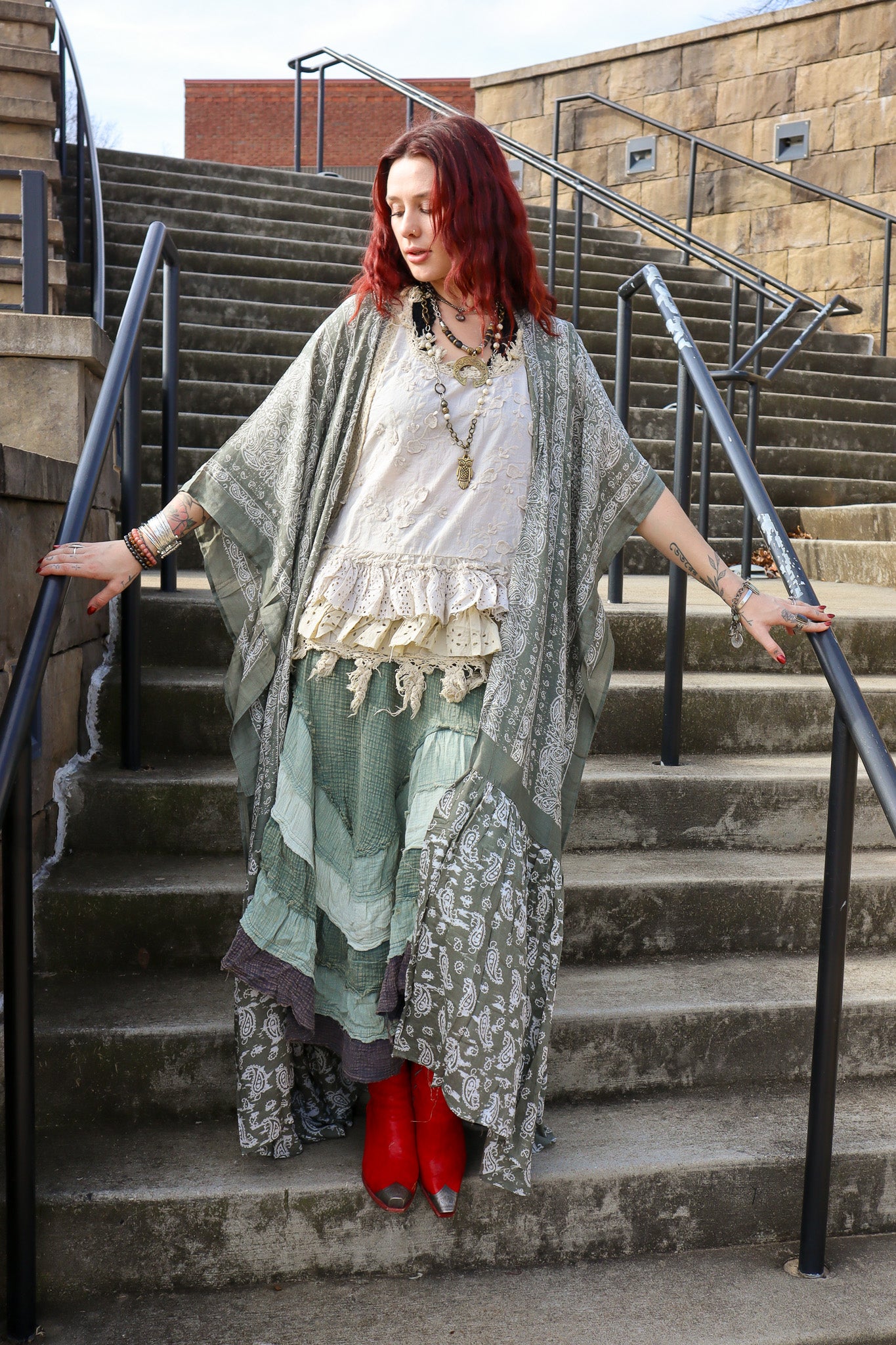 Sale - Wanderlust Boheme Layered Maxi Skirt