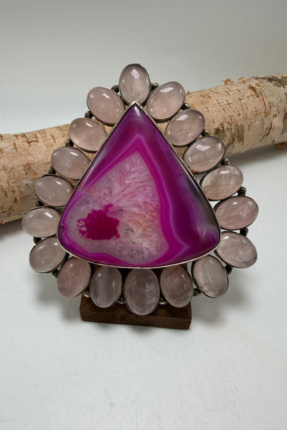 Big Pink Triangle Ring
