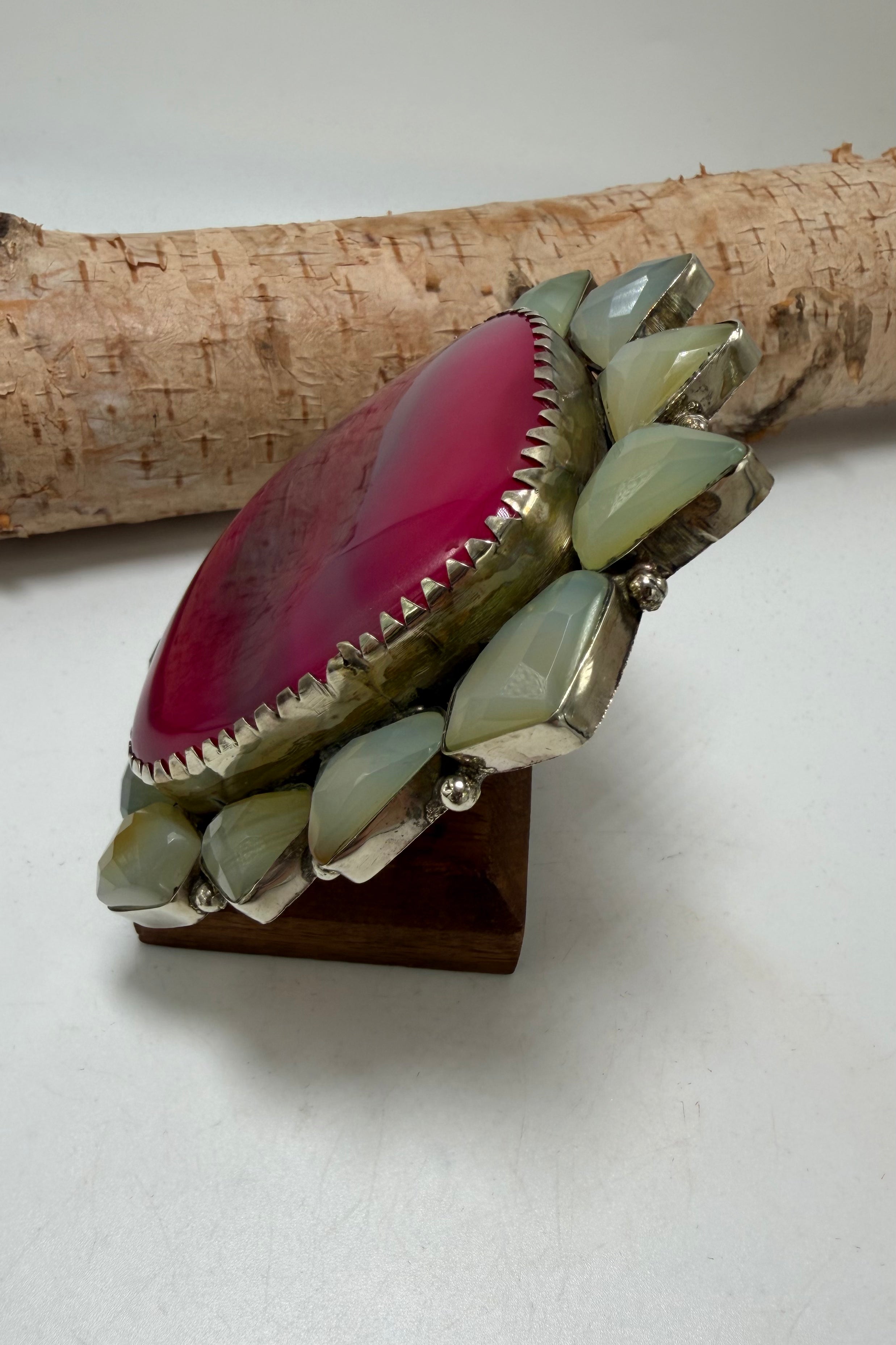 Pink Square Ring W/ Spike Stone