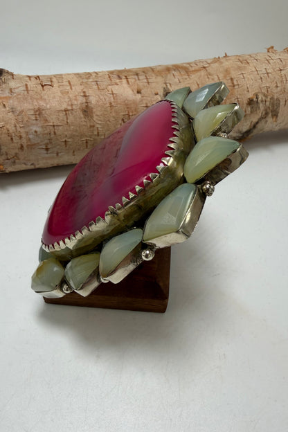 Pink Square Ring W/ Spike Stone