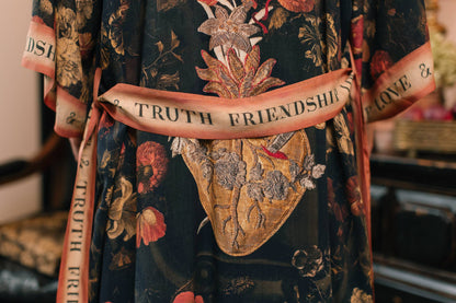 Preorder November -  Heart of Gold Opera Duster Kimono Robe w/ Sacred Heart