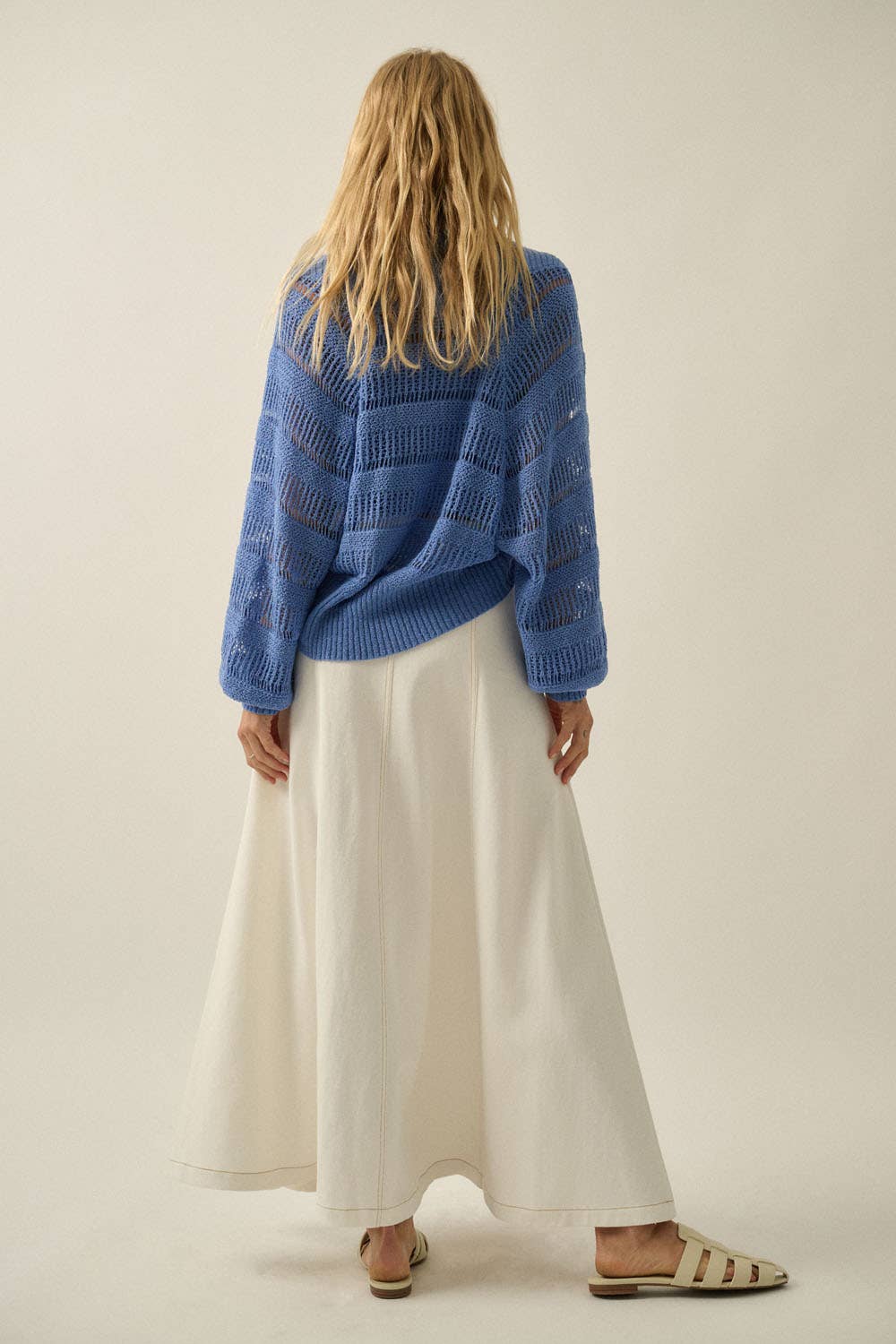 Crochet and Textured Knit Shrug Cardigan and Tank Top Set