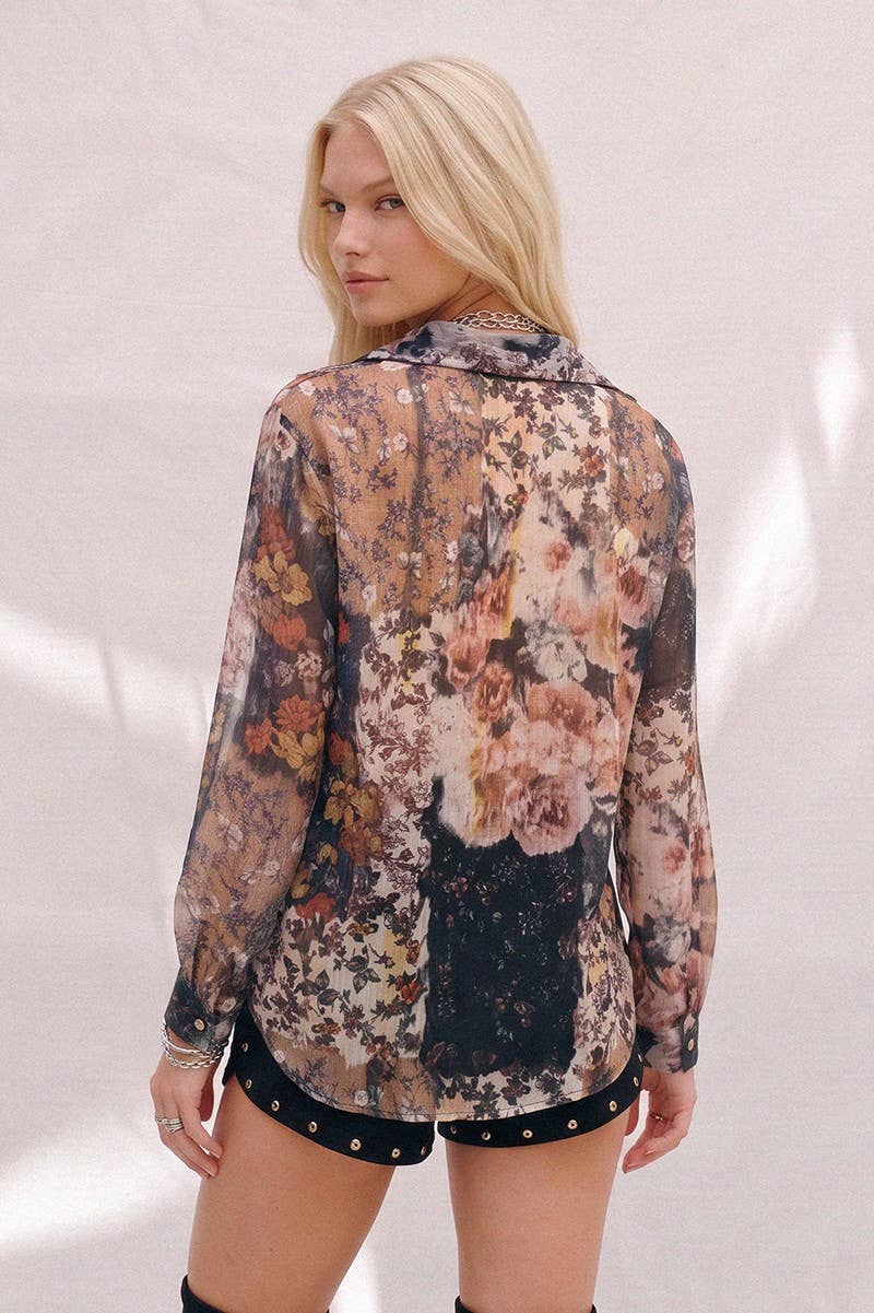 Easy Breezy Babe Button Floral Top