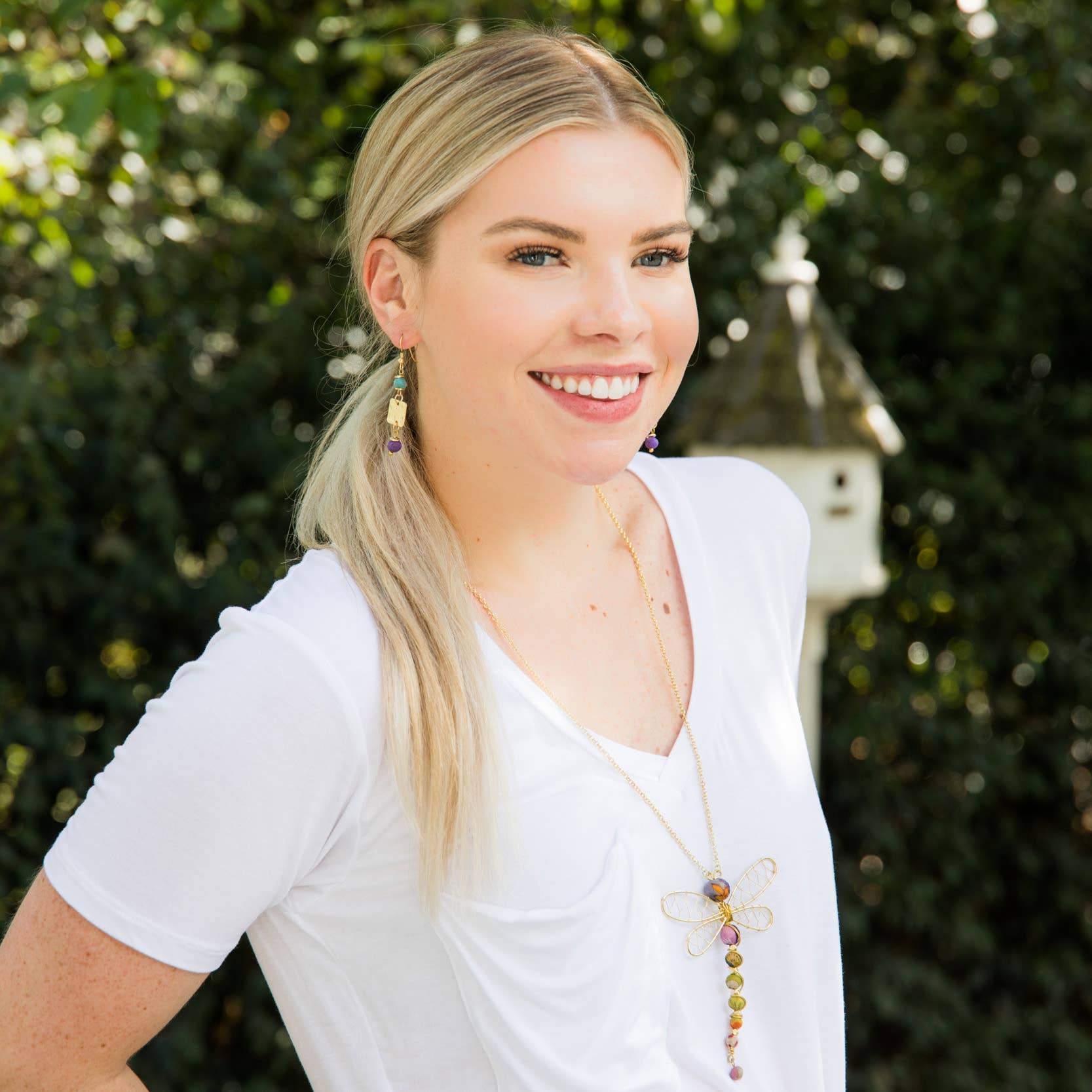 Aasha Dragonfly Pendant Necklace - ivyandlavyboutique Anju Jewelry