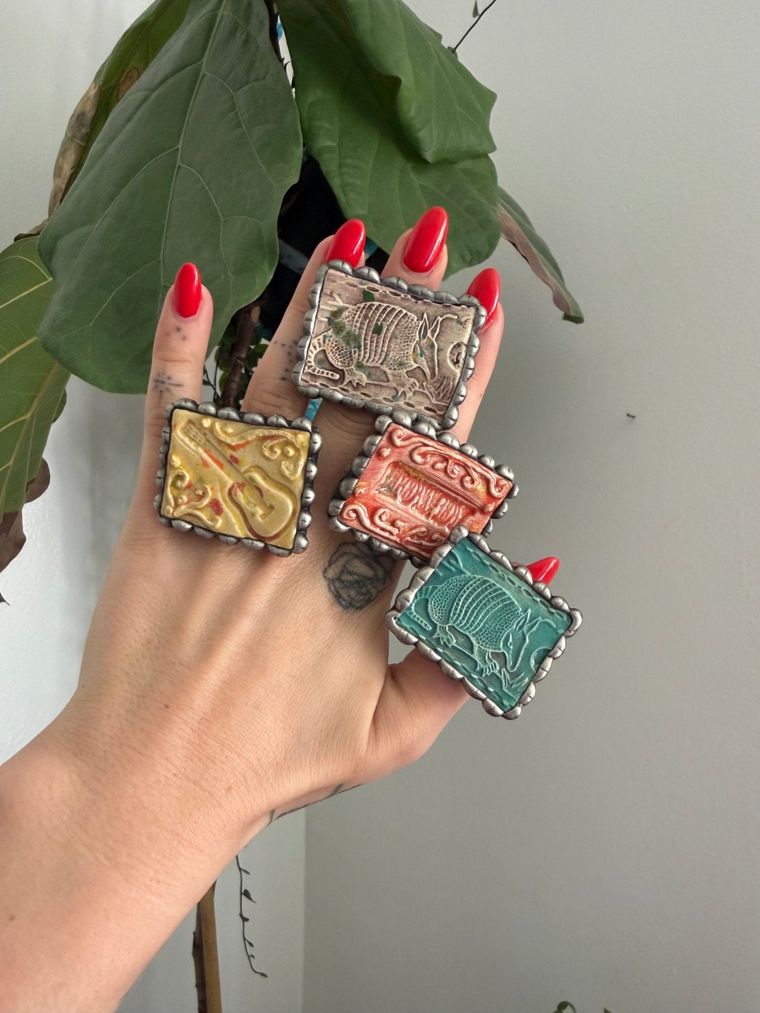 Abstract Pottery Ring - ivyandlavyboutique Art by Amy