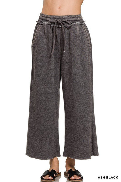 Acid Wash Fleece Sweatpants With Pockets - ivyandlavyboutique Zenana