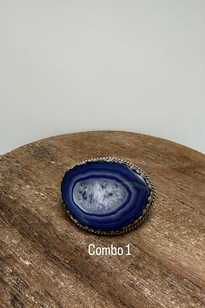 Agate Geode Slab Ring in Blues - ivyandlavyboutique ivyandlavyboutique