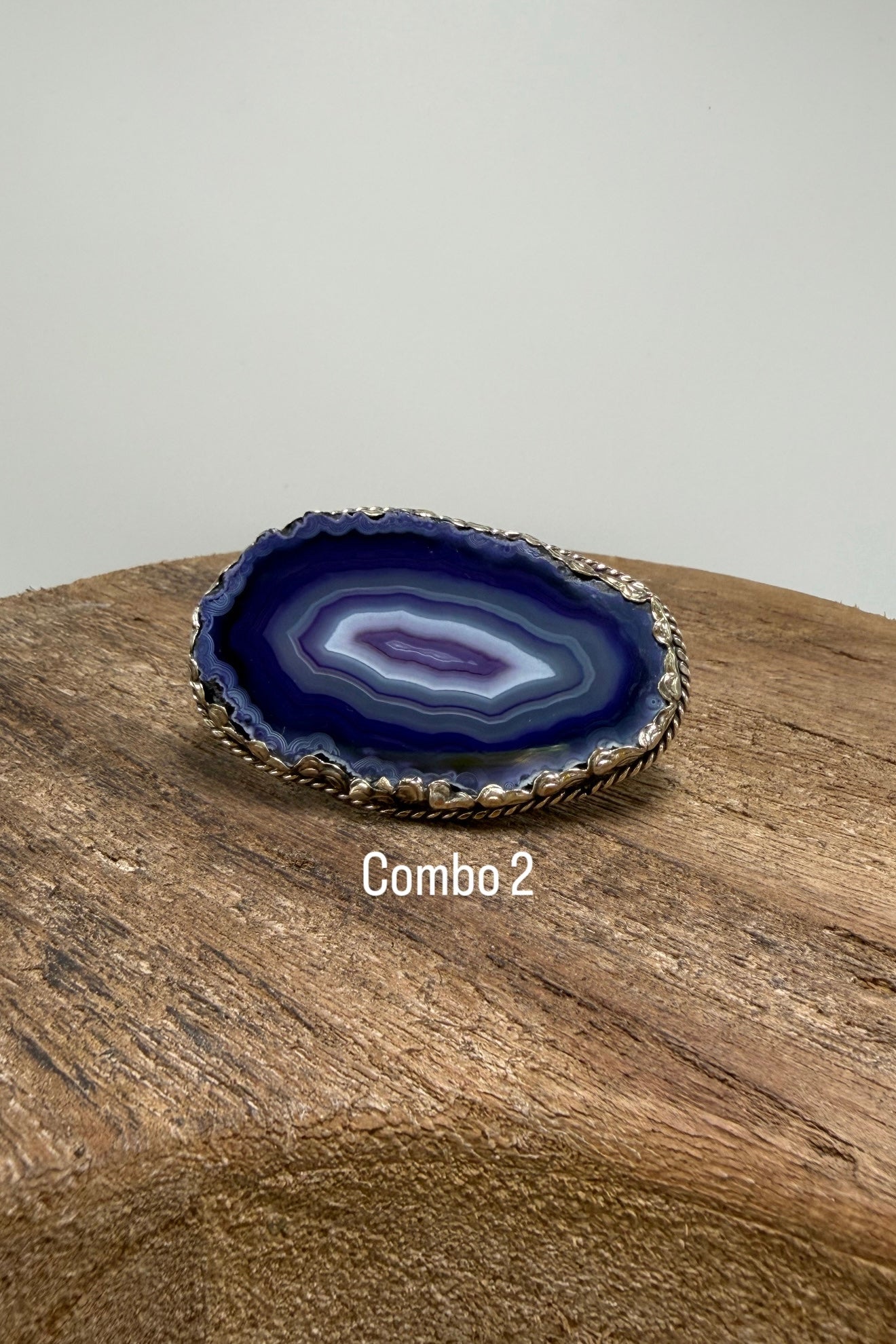 Agate Geode Slab Ring in Blues - ivyandlavyboutique ivyandlavyboutique