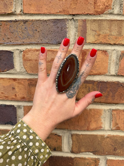 Agate Geode Slab Ring in Browns - ivyandlavyboutique ivyandlavyboutique