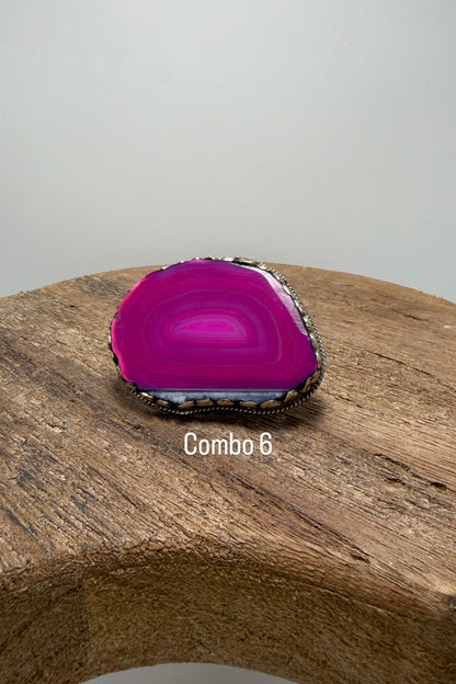 Agate Slab Ring in Pinks - ivyandlavyboutique ivyandlavyboutique