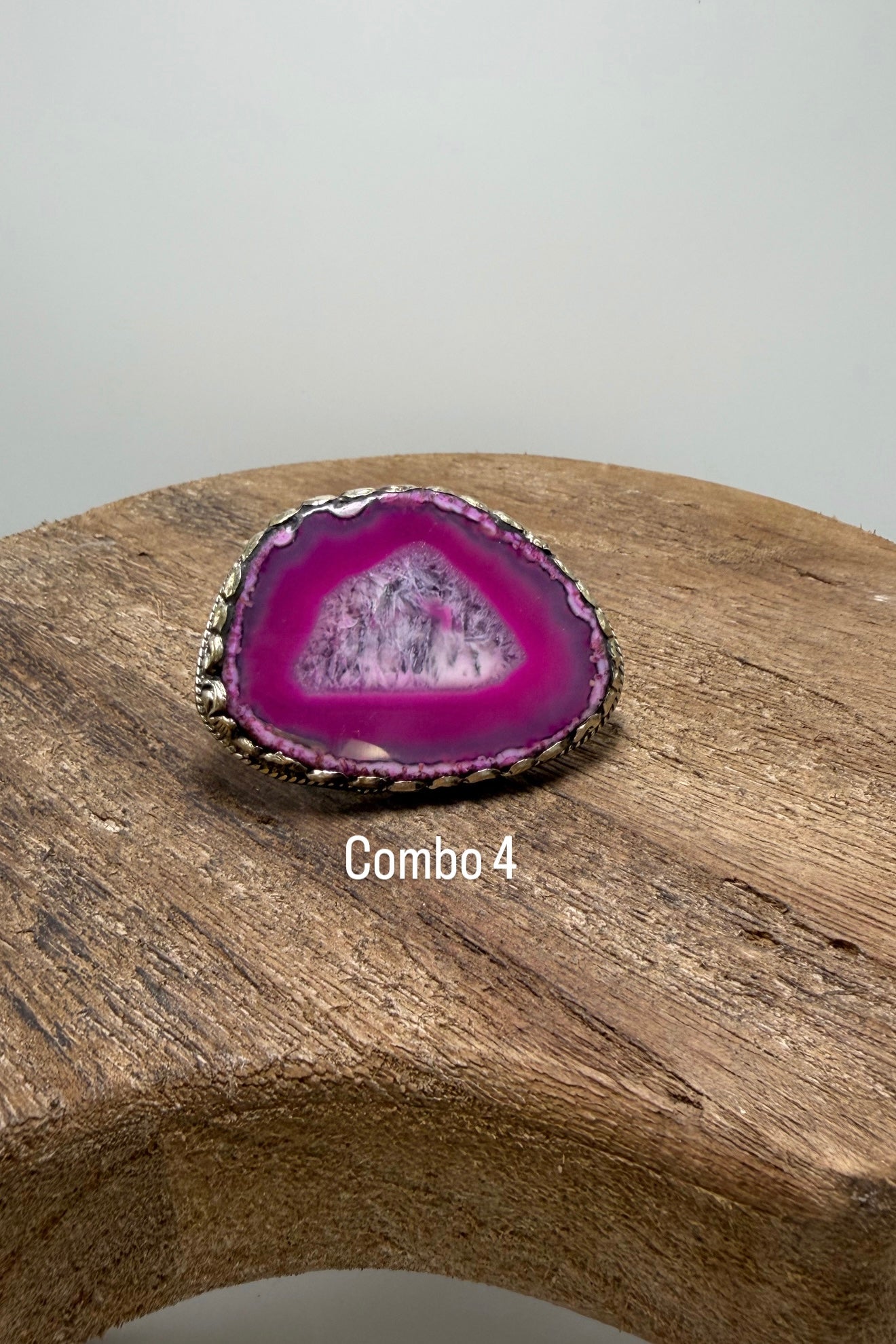 Agate Slab Ring in Pinks - ivyandlavyboutique ivyandlavyboutique