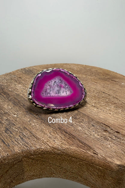 Agate Slab Ring in Pinks - ivyandlavyboutique ivyandlavyboutique