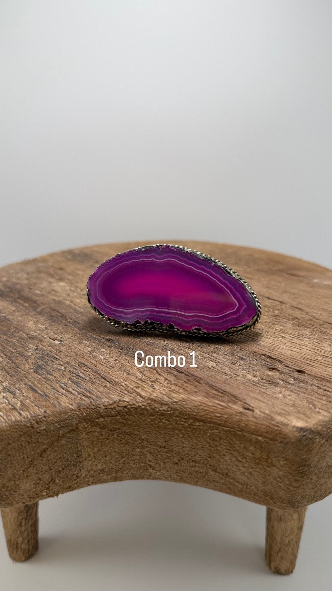 Agate Slab Ring in Pinks - ivyandlavyboutique ivyandlavyboutique