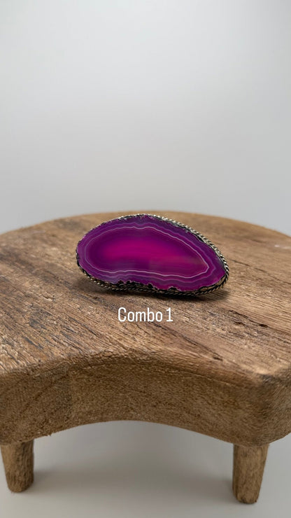 Agate Slab Ring in Pinks - ivyandlavyboutique ivyandlavyboutique