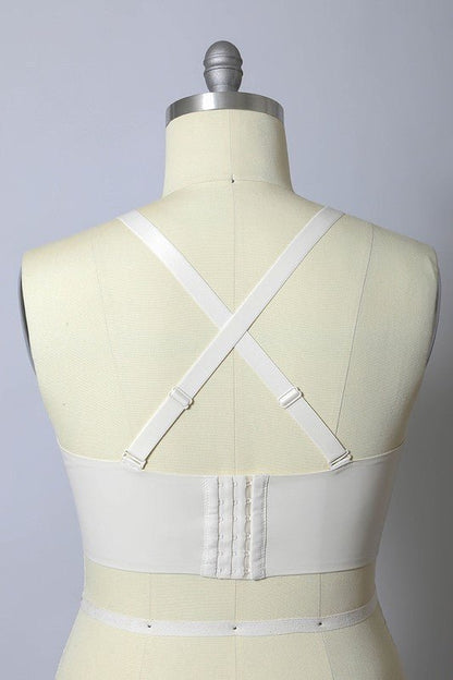 Alexis Faux Leather Longline Bralette Plus Size - ivyandlavyboutique Leto Accessories