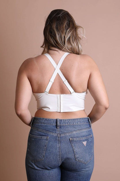 Alexis Faux Leather Longline Bralette Plus Size - ivyandlavyboutique Leto Accessories