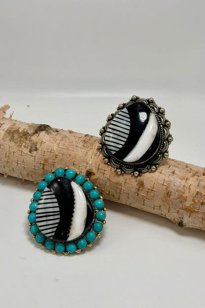 All Black & White Ring - ivyandlavyboutique ivyandlavyboutique