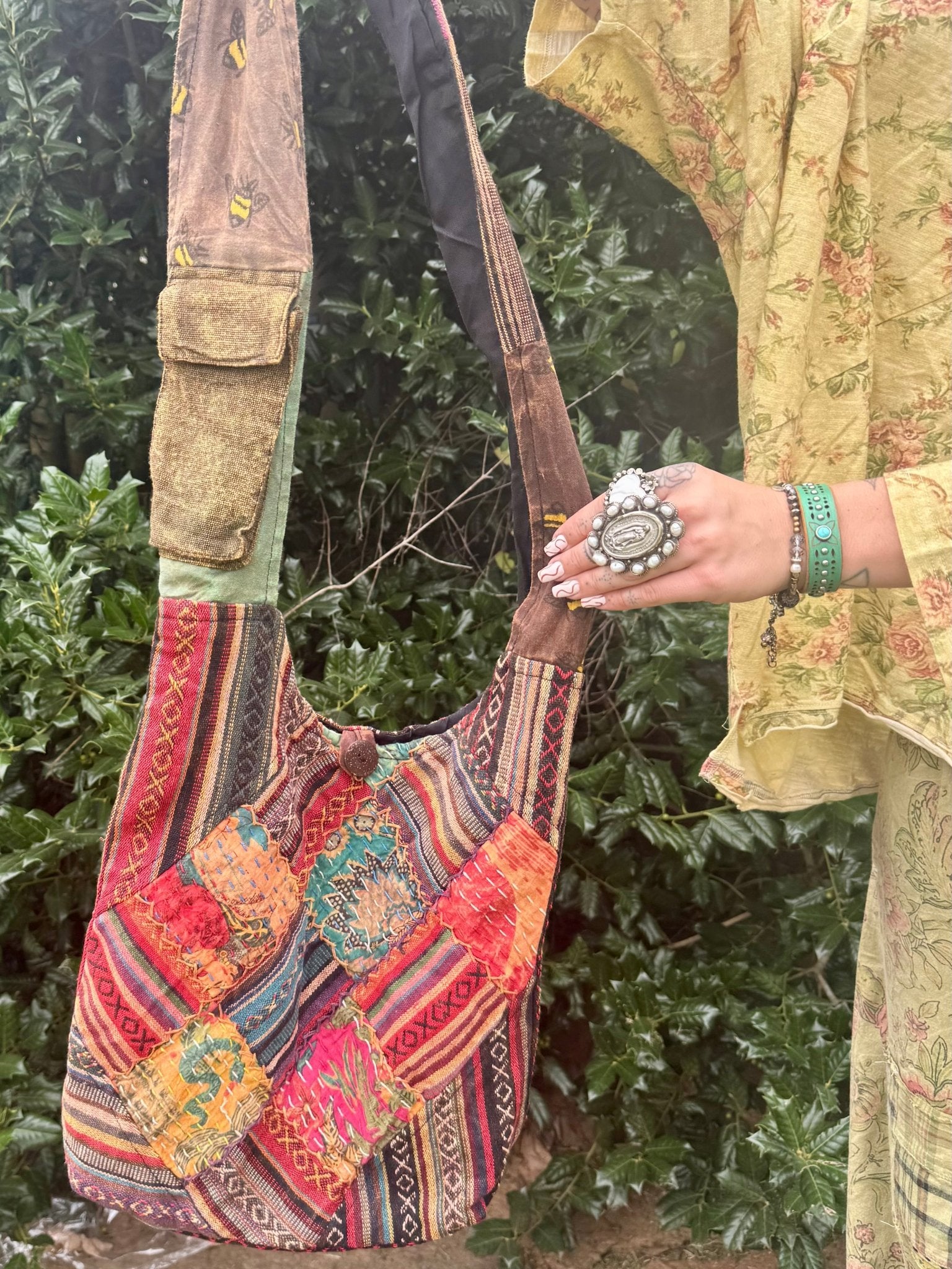 All Patched Up Hippie Bag Combo 1 - ivyandlavyboutique Kathmandu Imports