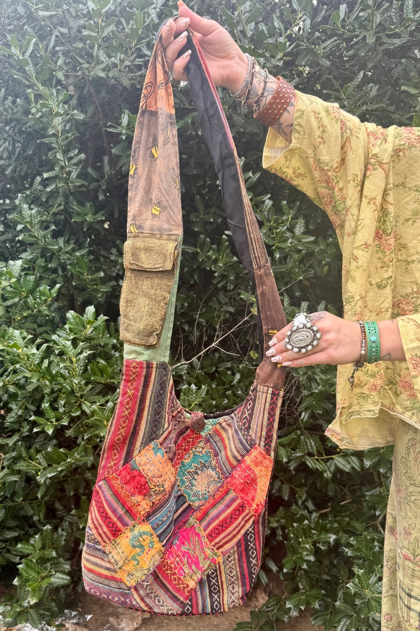 All Patched Up Hippie Bag Combo 1 - ivyandlavyboutique Kathmandu Imports