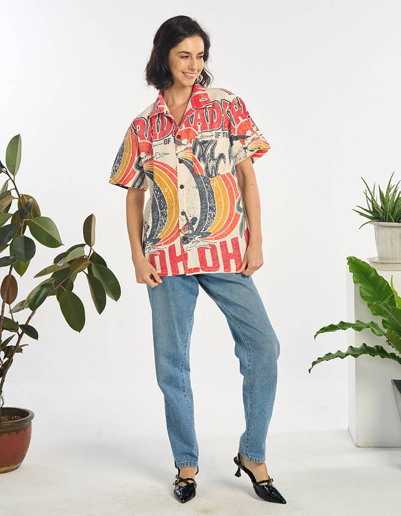 Aloha Collared Button Down Top - ivyandlavyboutique Kathmandu Imports