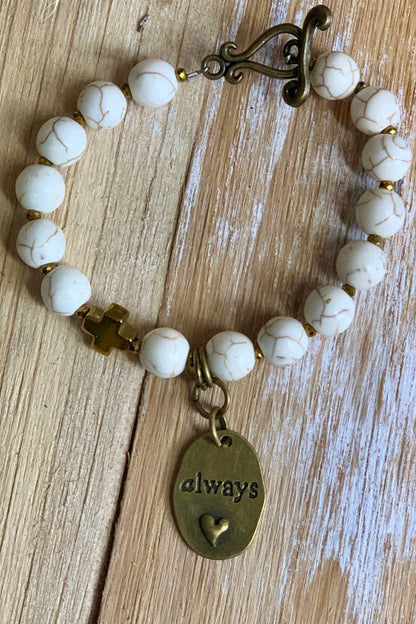 Always Natural Heart Stretchy Bracelet - ivyandlavyboutique Scooples Jewelry