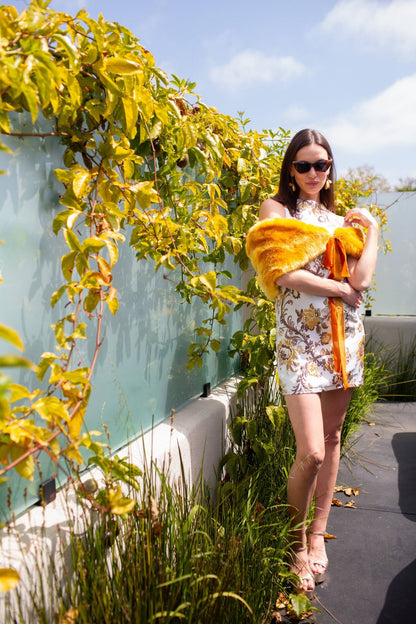 Amber Faux Fur Velvet Knot Stole - ivyandlavyboutique Jennafer Grace