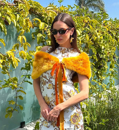 Amber Faux Fur Velvet Knot Stole - ivyandlavyboutique Jennafer Grace