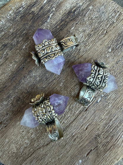 Amethyst Point Ring - ivyandlavyboutique ivyandlavyboutique