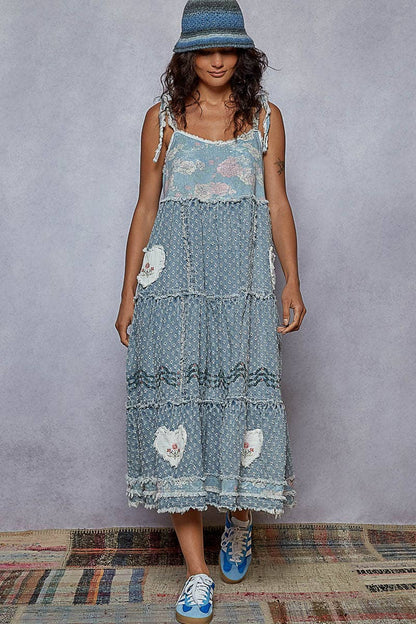 Annabella Twirl Denim Maxi Dress - ivyandlavyboutique Pol Clothing