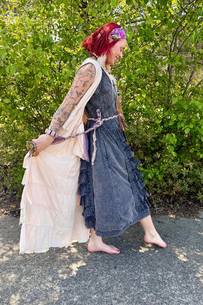 Aphrodite Sleeveless Ruffle Dress - ivyandlavyboutique Blue Velvet