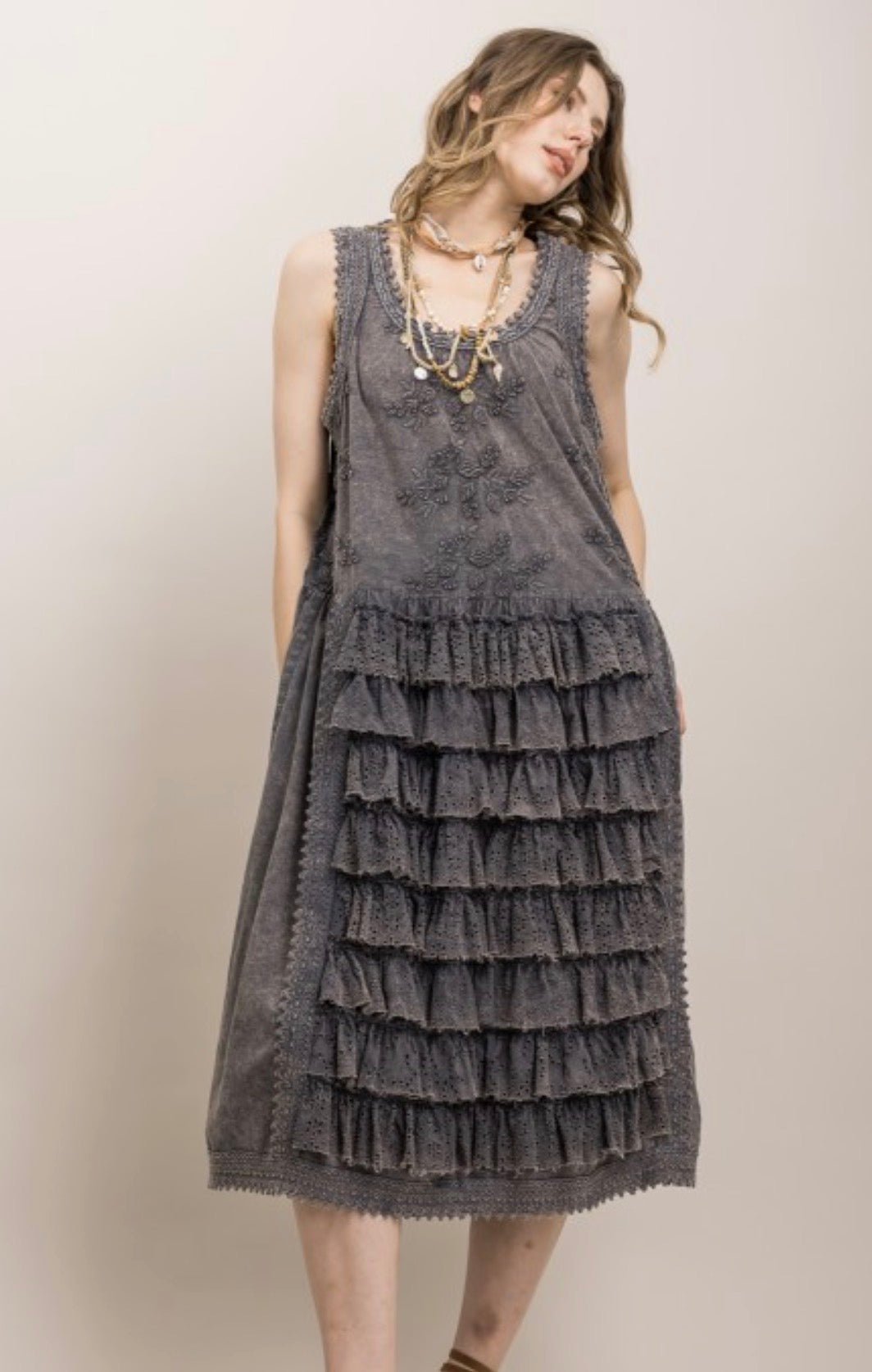 Aphrodite Sleeveless Ruffle Dress - ivyandlavyboutique Blue Velvet