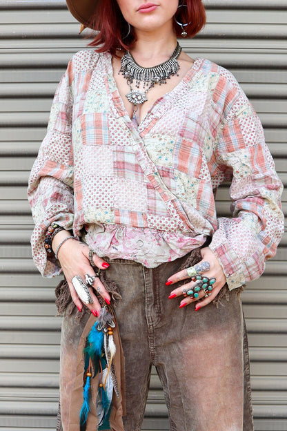 Apricot Fields Wrap Top - ivyandlavyboutique Jaded Gypsy