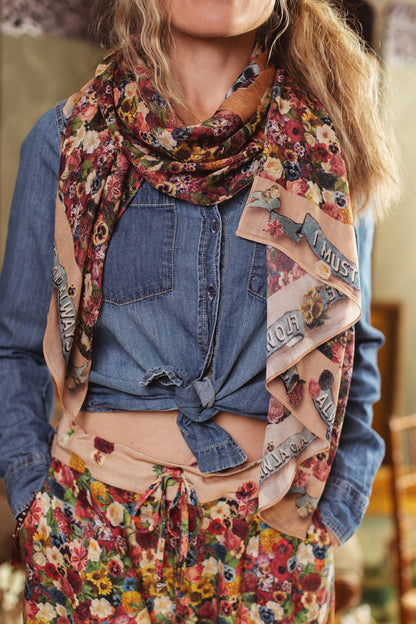 Art of Life Floral Scarf with Flower Paint Palette - ivyandlavyboutique Market of Stars