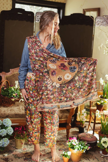 Art of Life Floral Scarf with Flower Paint Palette - ivyandlavyboutique Market of Stars