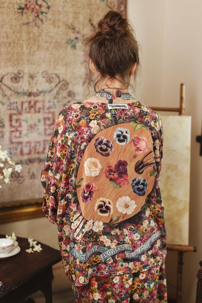 Art of Life Pixie Duster Cropped Kimono w/ Palette, Flowers - ivyandlavyboutique Market of Stars