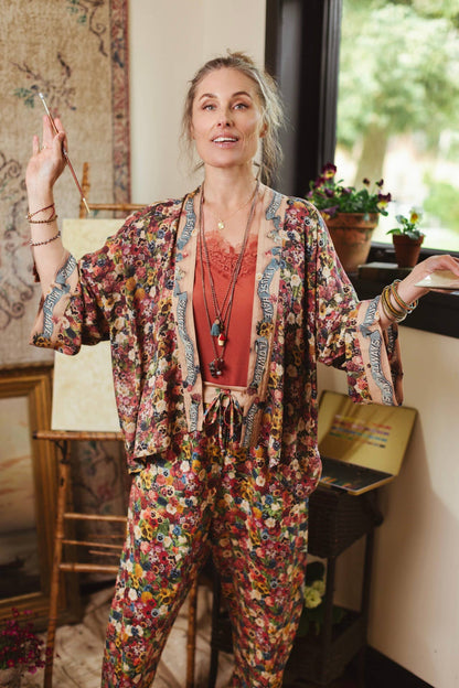 Art of Life Pixie Duster Cropped Kimono w/ Palette, Flowers - ivyandlavyboutique Market of Stars