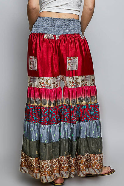 Assorted Print High Rise Smocked Wide Leg Pants: ASSORTED / OS - ivyandlavyboutique Pol Clothing