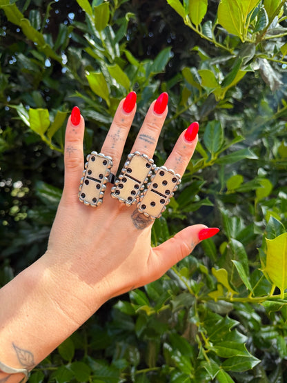 Asst Domino Metal Rings - ivyandlavyboutique Art by Amy