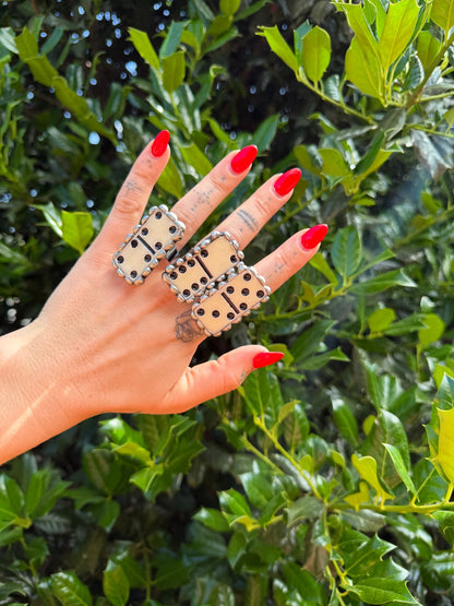 Asst Domino Metal Rings - ivyandlavyboutique Art by Amy