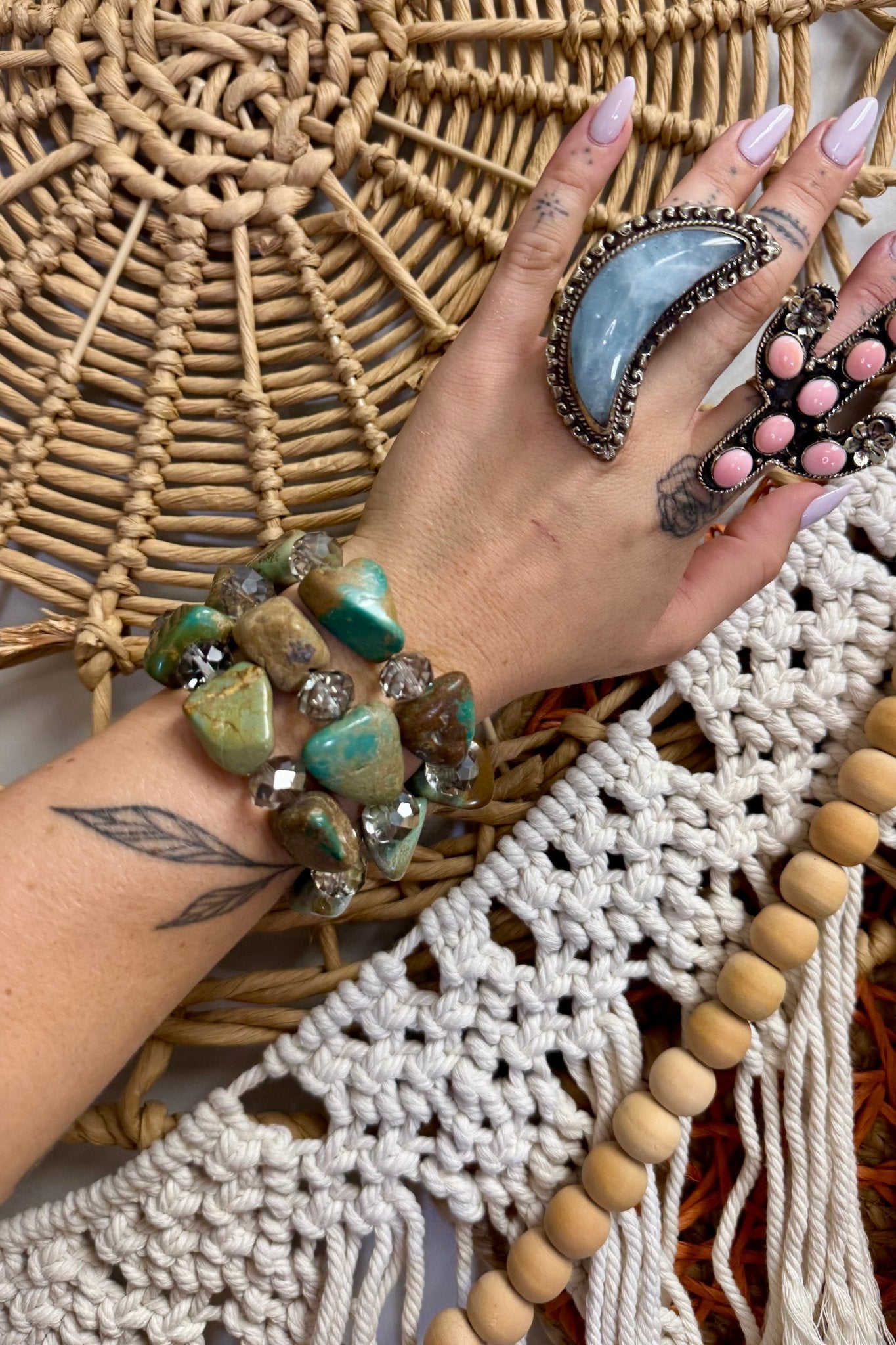 Authentic Turquoise Nugget Bracelet - ivyandlavyboutique A Rare Bird Shop