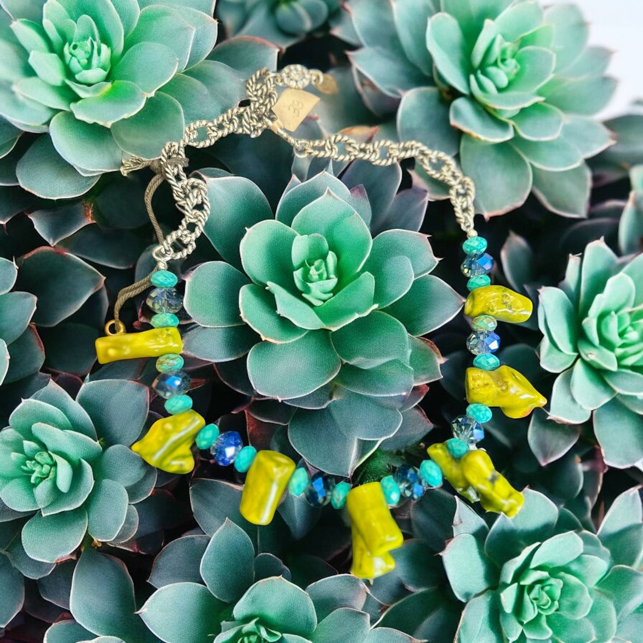 Avocado Corral and Turquoise Necklace - ivyandlavyboutique A Rare Bird Shop