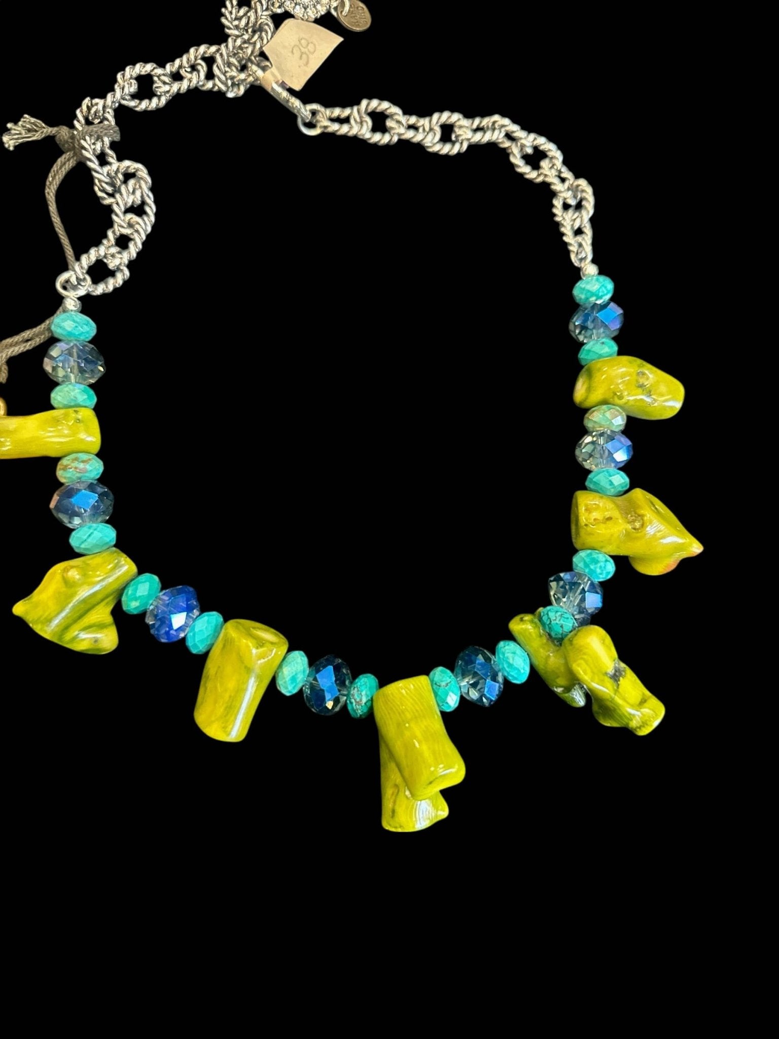 Avocado Corral and Turquoise Necklace - ivyandlavyboutique A Rare Bird Shop
