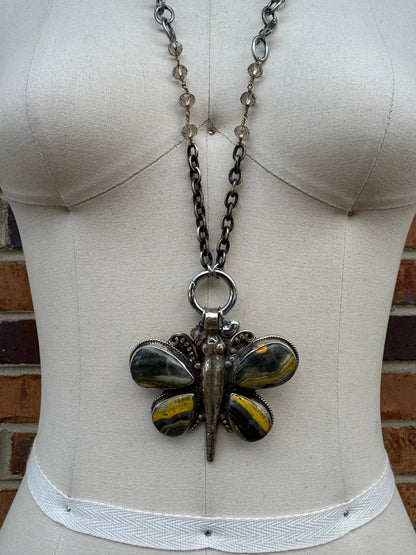 BB Jasper Butterfly Necklace - Boho Wanderlust Boutique Boho Wanderlust Boutique