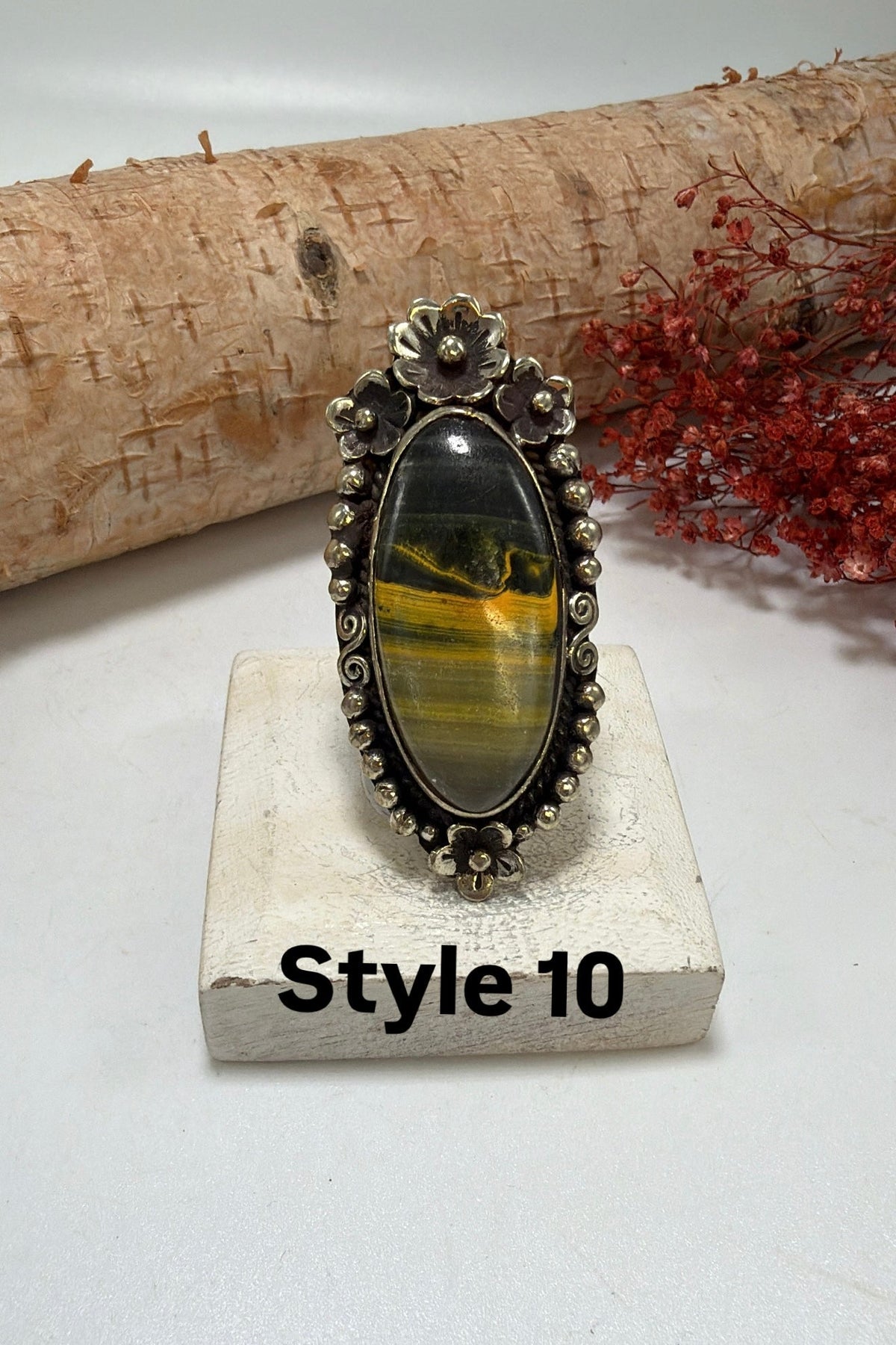 BB Jasper & Flowers Ring - ivyandlavyboutique ivyandlavyboutique