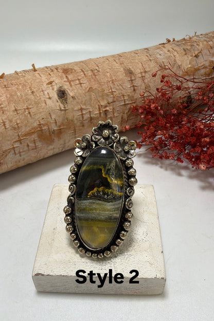 BB Jasper & Flowers Ring - ivyandlavyboutique ivyandlavyboutique