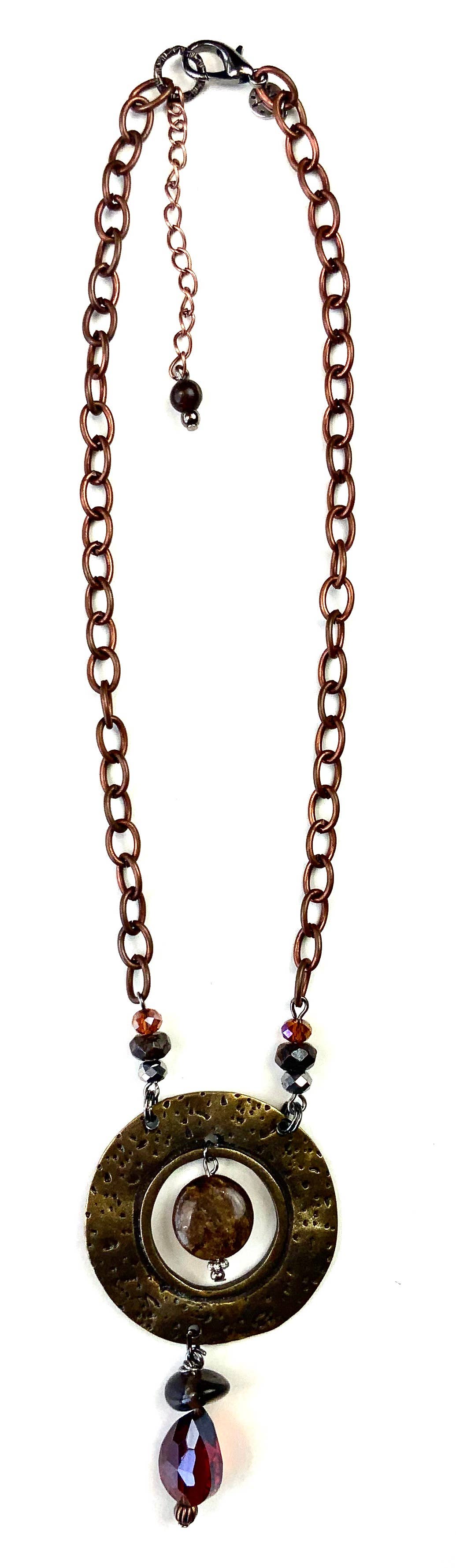 Chain with Open Disc Pendant & Drop Necklace