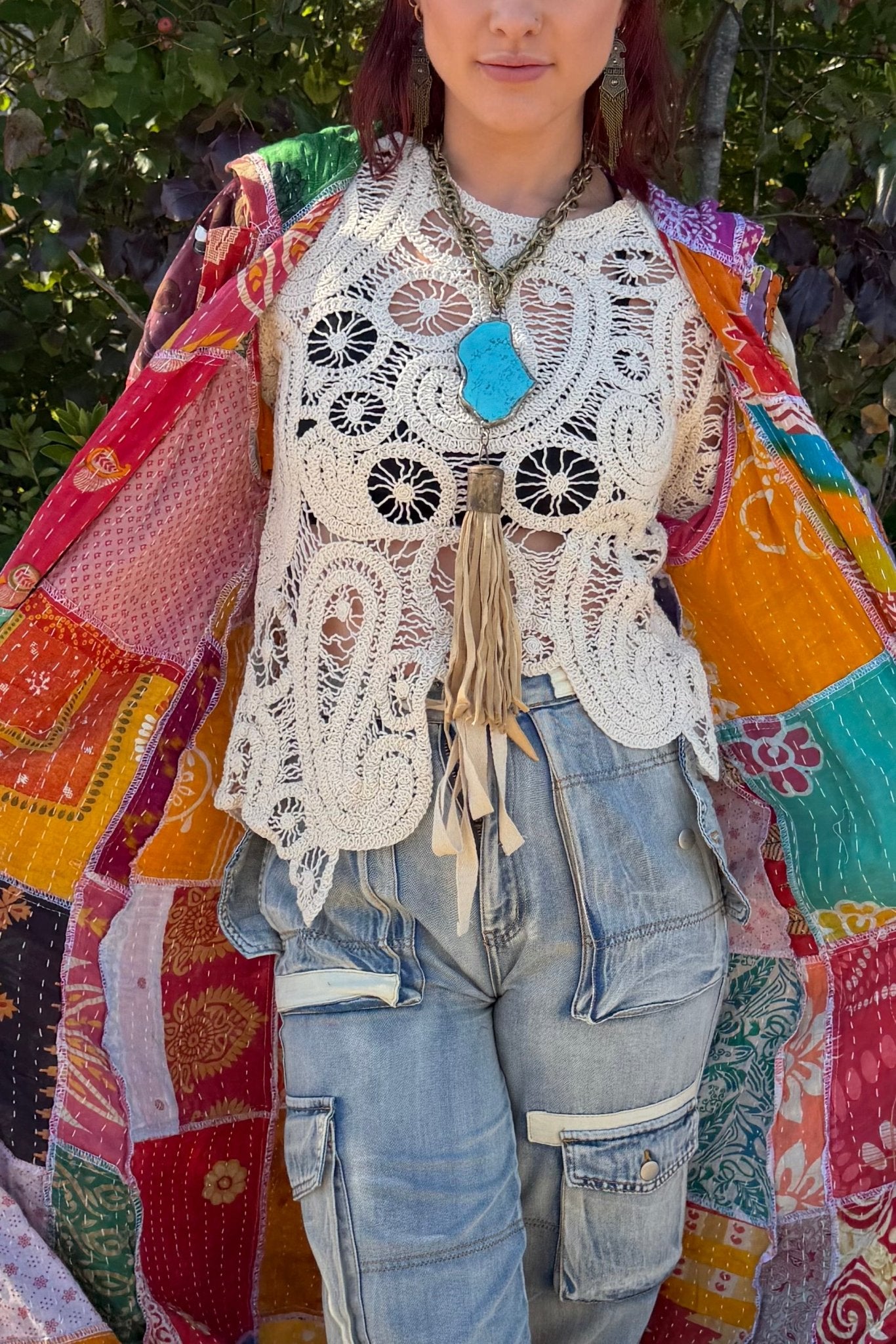 Be Bold Truker Metalized Stone Slab Accent Necklace Combo - ivyandlavyboutique Art by Amy