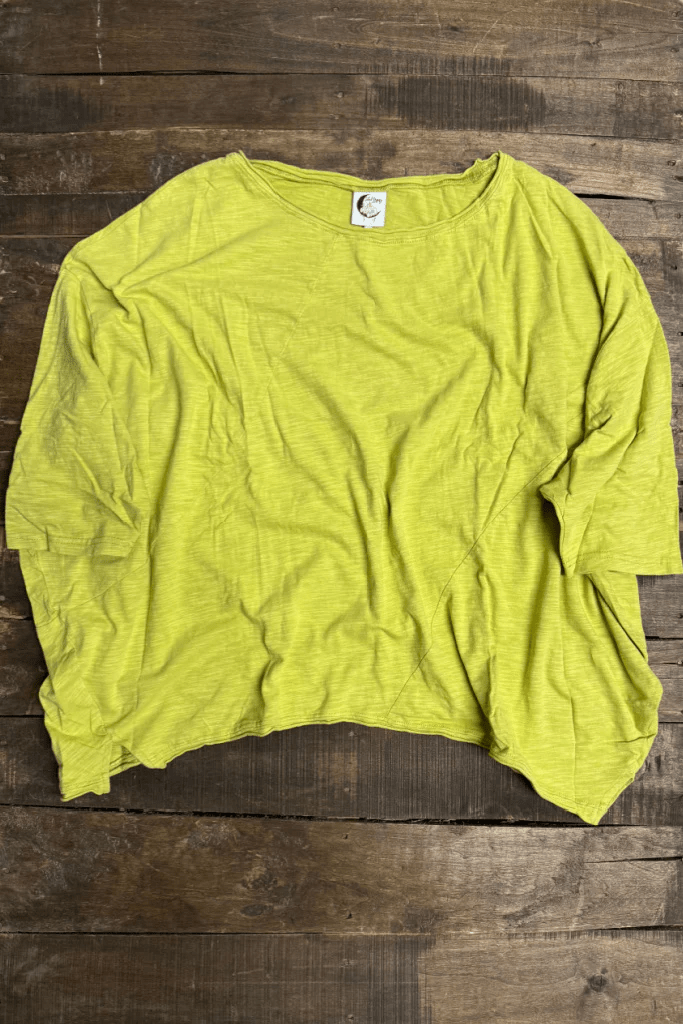 Be Free Cotton in Chartreuse Oversized Mineral Washed Top - ivyandlavyboutique Jaded Gypsy