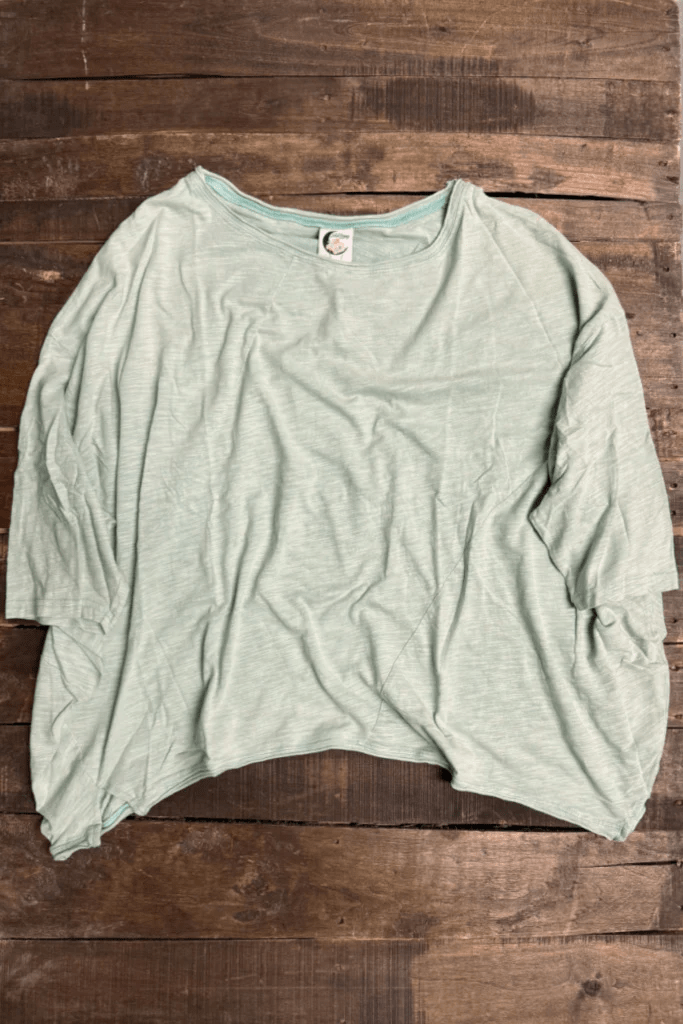 Be Free Cotton in Sea Foam Oversized Mineral Washed Top - ivyandlavyboutique Jaded Gypsy